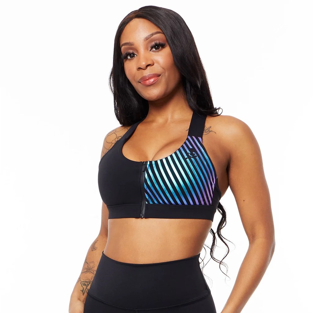 CLIPPED IN BRA IRIDESCENT FOIL